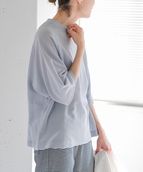 FORK&SPOON（フォークアンドスプーン）の「FORK&SPOON　シアー裏毛プルオーバー（Tシャツ/カットソー・レディース・ライトブルー/チャコールグレー・1）」の3枚目の写真