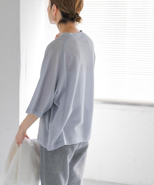 FORK&SPOON（フォークアンドスプーン）の「FORK&SPOON　シアー裏毛プルオーバー（Tシャツ/カットソー・レディース・ライトブルー/チャコールグレー・1）」の7枚目の写真