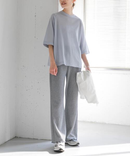 FORK&SPOON（フォークアンドスプーン）の「FORK&SPOON　シアー裏毛プルオーバー（Tシャツ/カットソー・レディース・ライトブルー/チャコールグレー・1）」の8枚目の写真