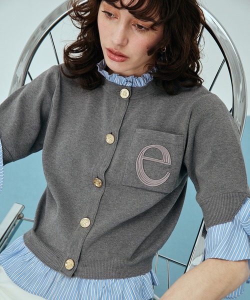 EIMY ISTOIRE（エイミーイストワール）の「アタッチドハーフスリーブカーディガン（カーディガン/ボレロ・レディース・その他35/ネイビー/オフホワイト/グレー/ライトピンク・F）」の17枚目の写真