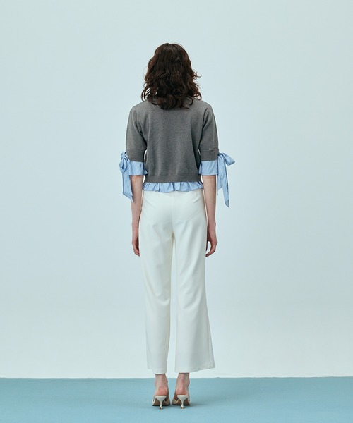 EIMY ISTOIRE（エイミーイストワール）の「アタッチドハーフスリーブカーディガン（カーディガン/ボレロ・レディース・その他35/ネイビー/オフホワイト/グレー/ライトピンク・F）」の20枚目の写真