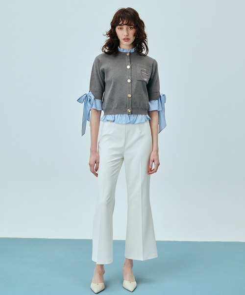 EIMY ISTOIRE（エイミーイストワール）の「アタッチドハーフスリーブカーディガン（カーディガン/ボレロ・レディース・その他35/ネイビー/オフホワイト/グレー/ライトピンク・F）」の18枚目の写真