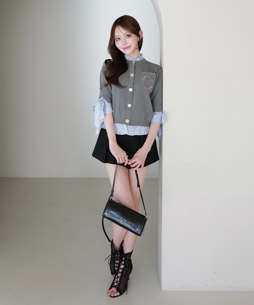 EIMY ISTOIRE(エイミーイストワール)の「アタッチドハーフスリーブカーディガン(カーディガン/ボレロ・レディース・その他35/ネイビー/オフホワイト/グレー/ライトピンク・F)」の20枚目の写真