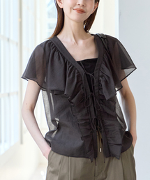 U by SPICK&SPAN | フロントリボンラッフルブラウス(シャツ/ブラウス)