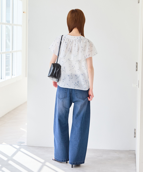 U by SPICK&SPAN（ユーバイスピックアンドスパン）の「フロントリボンラッフルブラウス（シャツ/ブラウス・レディース・ホワイト/ブラック・FREE）」の16枚目の写真