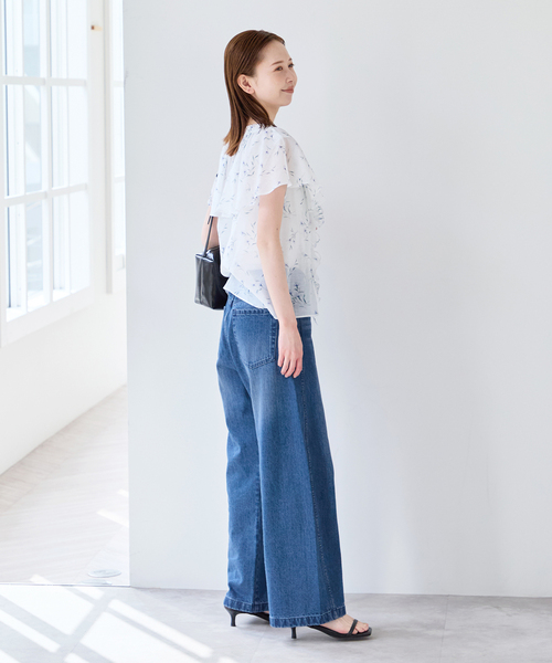 U by SPICK&SPAN（ユーバイスピックアンドスパン）の「フロントリボンラッフルブラウス（シャツ/ブラウス・レディース・ホワイト/ブラック・FREE）」の17枚目の写真