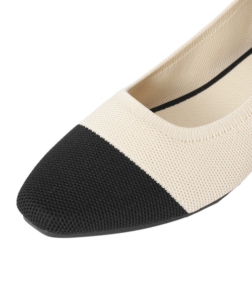 Green　Parks（グリーンパークス）の「洗えるニットパンプス（パンプス・レディース・アイボリー/グレー・L/S/M）」の6枚目の写真