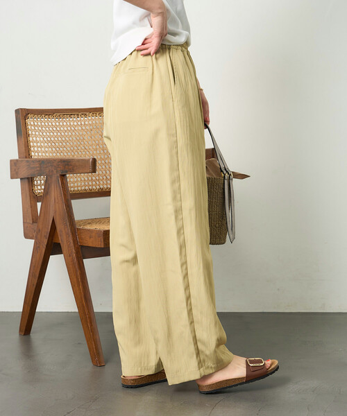 FREAK'S STORE（フリークスストア）の「<接触冷感> SUMMERCOOL タック カーブ イージーパンツ（スラックス・レディース・ブラウン/ブラック/ブルーグリーン・SMALL/MEDIUM）」の3枚目の写真