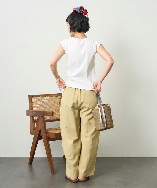 FREAK'S STORE（フリークスストア）の「<接触冷感> SUMMERCOOL タック カーブ イージーパンツ（スラックス・レディース・ブラウン/ブラック/ブルーグリーン・SMALL/MEDIUM）」の8枚目の写真