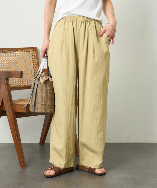 FREAK'S STORE（フリークスストア）の「<接触冷感> SUMMERCOOL タック カーブ イージーパンツ（スラックス・レディース・ブラウン/ブラック/ブルーグリーン・SMALL/MEDIUM）」の9枚目の写真