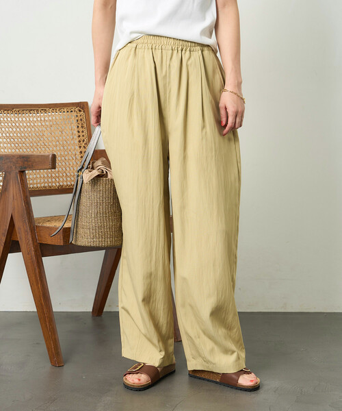 FREAK'S STORE（フリークスストア）の「<接触冷感> SUMMERCOOL タック カーブ イージーパンツ（スラックス・レディース・ブラウン/ブラック/ブルーグリーン・SMALL/MEDIUM）」の10枚目の写真