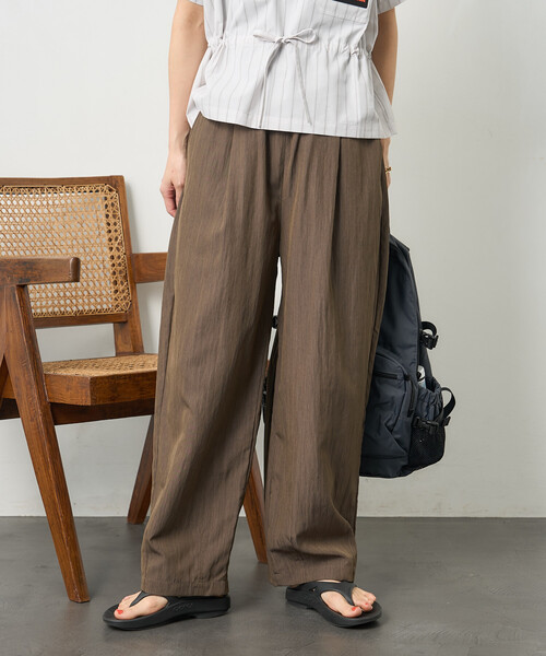 FREAK'S STORE（フリークスストア）の「<接触冷感> SUMMERCOOL タック カーブ イージーパンツ（スラックス・レディース・ブラウン/ブラック/ブルーグリーン・SMALL/MEDIUM）」の20枚目の写真