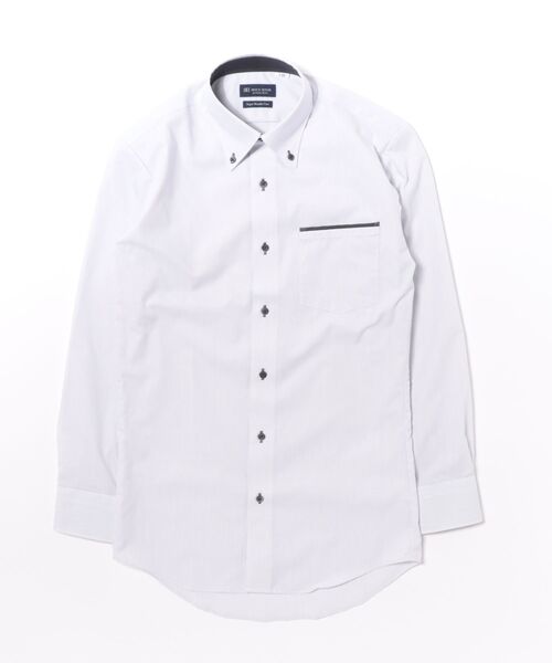 TOKYO SHIRTS(トウキョウシャツ)の「【超形態安定】【吸水速乾】 形態安定ノンアイロン ボタンダウン 長袖ビジネスワイシャツ(ビジネスシャツ・メンズ・グレー・首回り42cm-裄丈82cm/首回り43cm-裄丈86cm/首回り42cm-裄丈86cm/首回り41cm-裄丈86cm/首回り41cm-裄丈82cm/首回り39cm-裄丈84cm/首回り39cm-裄丈80cm/首回り37cm-裄丈84cm/首回り37cm-裄丈80cm/首回り43cm-裄丈82cm)」の6枚目の写真