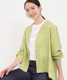 SHOO・LA・RUE | 【S-LL/体型カバー/Aライン】身体のラインを拾いにくい シアーシャツカーディガン(シャツ/ブラウス)