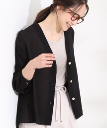 SHOO・LA・RUE | 【S-LL/体型カバー/Aライン】身体のラインを拾いにくい シアーシャツカーディガン(シャツ/ブラウス)