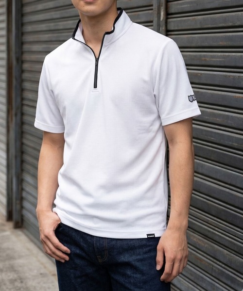 K-SWISS(ケースイス)の「【K-SWISS/ケースイス】ドライワッフルハーフZIPTシャツ(Tシャツ/カットソー・メンズ・ホワイト/ブラック/ネイビー・MEDIUM/LARGE/X-LARGE)」の4枚目の写真