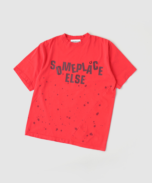 EDIFICE（エディフィス）の「NOMARHYTHM TEXTILE (ノーマリズム テキスタイル) Hand Dye Twist Tee Shirt SPE（Tシャツ/カットソー・メンズ・ホワイト×ホワイト/レッド・3/4）」の2枚目の写真