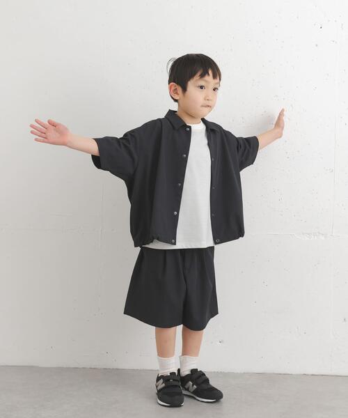 URBAN RESEARCH DOORS（アーバンリサーチドアーズ）の「『150サイズあり』『親子リンク』『UR TECH』サマシェアシャツカーディガン(KIDS)（Tシャツ/カットソー・キッズ・チャコールグレー/グリーン・120/150/135）」の5枚目の写真