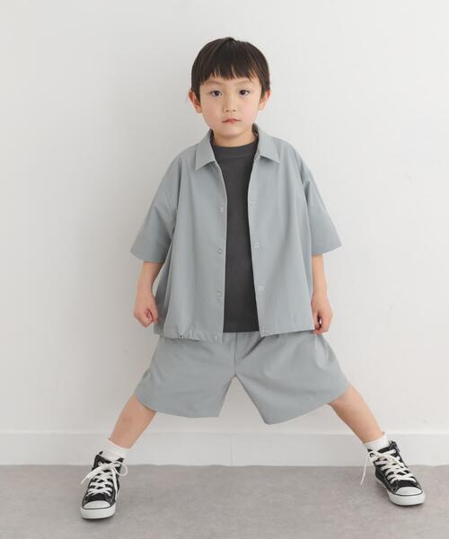 URBAN RESEARCH DOORS(アーバンリサーチドアーズ)の「『150サイズあり』『親子リンク』『UR TECH』サマシェアシャツカーディガン(KIDS)(Tシャツ/カットソー・キッズ・チャコールグレー/グリーン・120/150/135)」の19枚目の写真