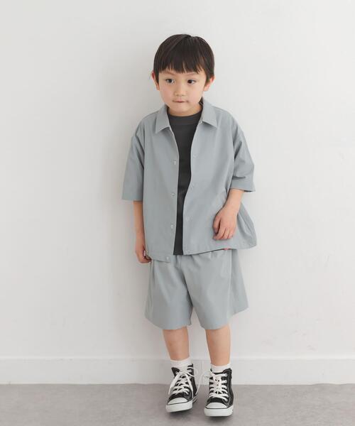 URBAN RESEARCH DOORS(アーバンリサーチドアーズ)の「『150サイズあり』『親子リンク』『UR TECH』サマシェアシャツカーディガン(KIDS)(Tシャツ/カットソー・キッズ・チャコールグレー/グリーン・120/150/135)」の20枚目の写真