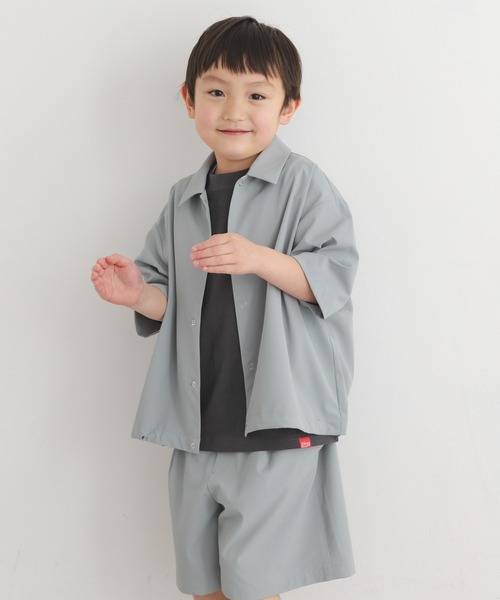 URBAN RESEARCH DOORS（アーバンリサーチドアーズ）の「『150サイズあり』『UR TECH』サマシェアシャツカーディガン(KIDS)（シャツ/ブラウス・キッズ・チャコールグレー/グリーン・120/150/135）」の2枚目の写真