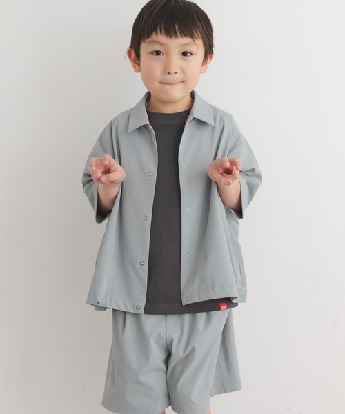 URBAN RESEARCH DOORS（アーバンリサーチドアーズ）の「『150サイズあり』『UR TECH』サマシェアシャツカーディガン(KIDS)（シャツ/ブラウス・キッズ・チャコールグレー/グリーン・120/150/135）」の7枚目の写真