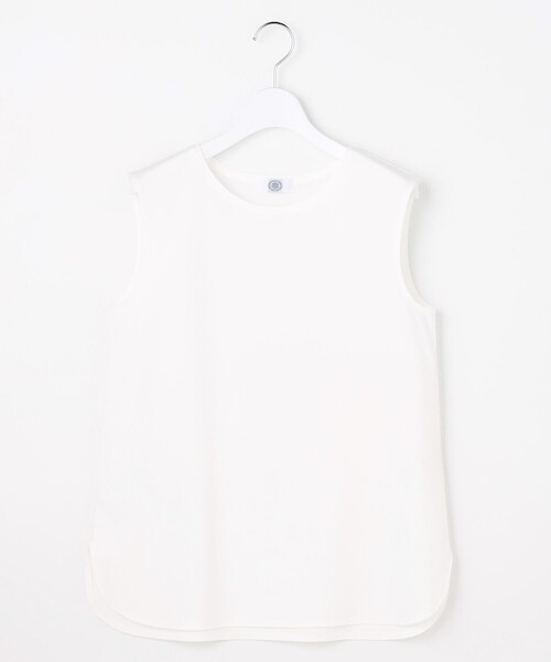 J.PRESS Ladies(J.プレス レディス)の「【レイヤードスタイルに】コットンスムース ノースリーブ シャツテール カットソー(タンクトップ・レディース・ホワイト系・SMALL)」の4枚目の写真