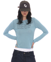 DBRスローガンプリンテッドロングスリーブTシャツ_エメラルド