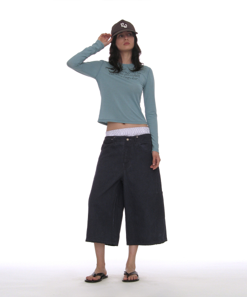 PARTIMENTO WOMEN(パルティメントウィメン)の「DBRスローガンプリンテッドロングスリーブTシャツ_エメラルド(Tシャツ/カットソー・レディース・その他・SMALL/MEDIUM)」の6枚目の写真