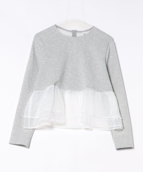 Lace Ladies(レースレディース)の「フリル レイヤード ペプラム 長袖 プルオーバー(Tシャツ/カットソー・レディース・ホワイト/グレー/ブラック・FREE)」の3枚目の写真