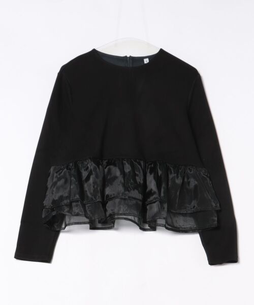 Lace Ladies(レースレディース)の「フリル レイヤード ペプラム 長袖 プルオーバー(Tシャツ/カットソー・レディース・ホワイト/グレー/ブラック・FREE)」の1枚目の写真