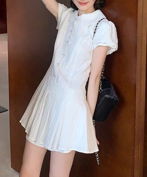 gossip!ロサンゼルス(ゴシップロサンゼルス)の「YUGA シャツワンピース 安全ショーツ付き(ワンピース・レディース・ブラック/ホワイト・L/M)」の10枚目の写真