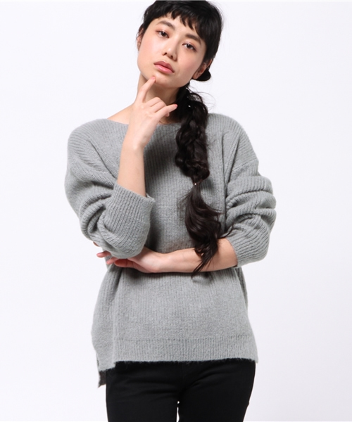 OUTLET（アウトレット）の「【Ciaopanic】モヘア混畦編ミKNITP/O（カーディガン/ボレロ・レディース・オレンジ/グレー/ブラック・FREE）」の2枚目の写真