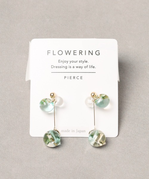 Flowering(フラワーリング)の「Clear Shiny/グラデーション/ピアス(ピアス(両耳用)・レディース・グリーン/ブルー系1/ブルー/グリーン系1・FREE)」の11枚目の写真