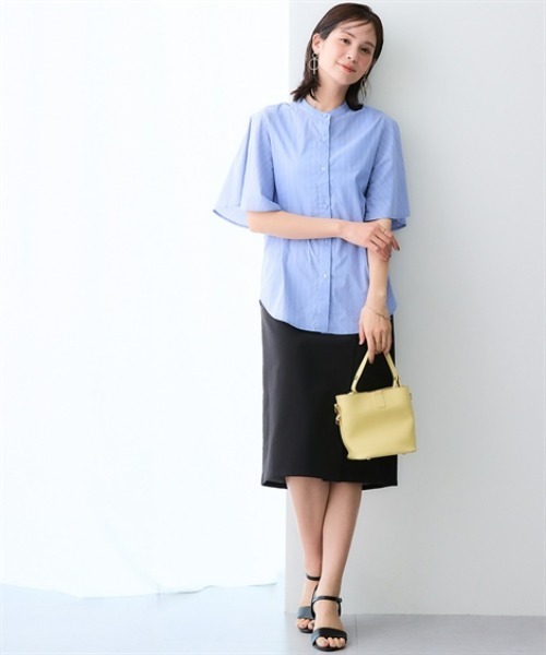 7days Life Styling(セブンデイズライフスタイリング)の「【接触冷感/UVカット/速乾】フレアスリーブブラウス(シャツ/ブラウス・レディース・ネイビー系/サックスブルー系・M/S/LL/L)」の7枚目の写真