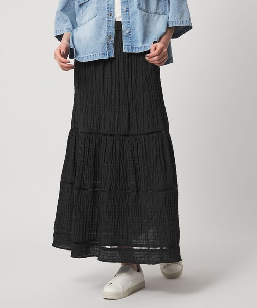 CITEN（シテン）の「＜CITEN＞ハシゴレースキリカエスカート（スカート・レディース・ホワイト/イエロー/ブラック・M/S）」の3枚目の写真