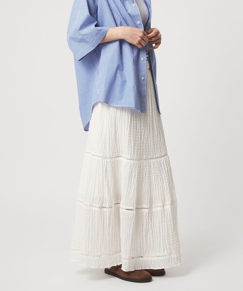 CITEN（シテン）の「＜CITEN＞ハシゴレースキリカエスカート（スカート・レディース・ホワイト/イエロー/ブラック・M/S）」の7枚目の写真