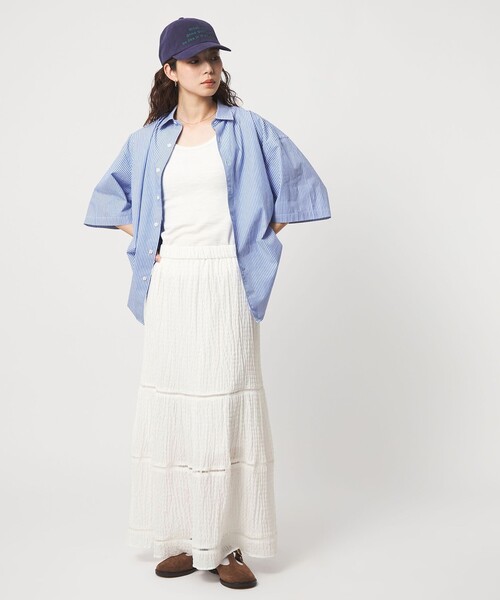 CITEN（シテン）の「＜CITEN＞ハシゴレースキリカエスカート（スカート・レディース・ホワイト/イエロー/ブラック・M/S）」の8枚目の写真