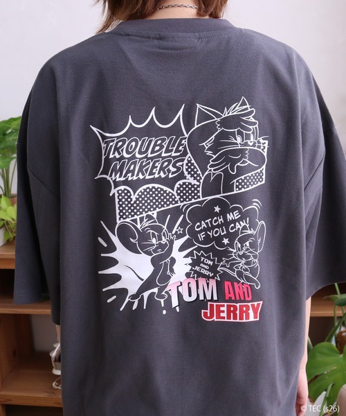 Tom&Jerry(トムアンドジェリー)の「【公式】トムとジェリー 梨地JO2立ちプリントTシャツ(Tシャツ/カットソー・メンズ・ホワイト系その他/ブラック系その他2/ブラック系その他/ホワイト系その他2・L/M)」の11枚目の写真
