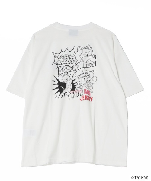 Tom&Jerry(トムアンドジェリー)の「【公式】トムとジェリー 梨地JO2立ちプリントTシャツ(Tシャツ/カットソー・メンズ・ホワイト系その他/ブラック系その他2/ブラック系その他/ホワイト系その他2・L/M)」の5枚目の写真