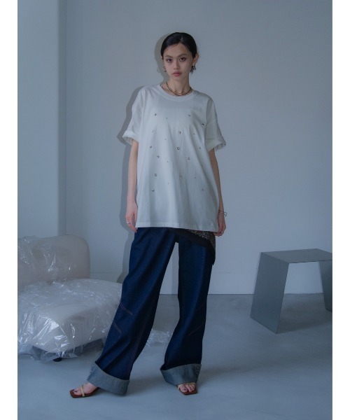 VACANCY(ヴァカンシー)の「スタッズオーバーTシャツ/ユニセックス(Tシャツ/カットソー・レディース・ホワイト/ブラック・FREE)」の14枚目の写真
