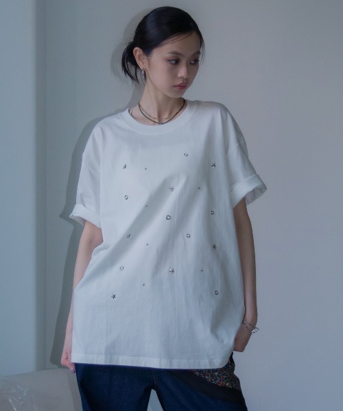 VACANCY(ヴァカンシー)の「スタッズオーバーTシャツ/ユニセックス(Tシャツ/カットソー・レディース・ホワイト/ブラック・FREE)」の10枚目の写真