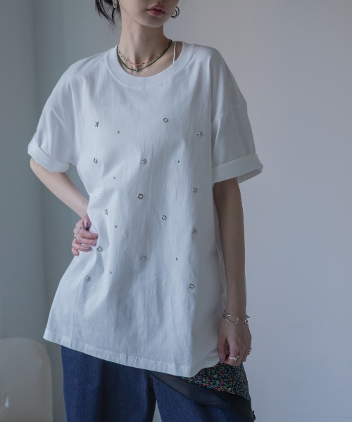 VACANCY(ヴァカンシー)の「スタッズオーバーTシャツ/ユニセックス(Tシャツ/カットソー・レディース・ホワイト/ブラック・FREE)」の19枚目の写真