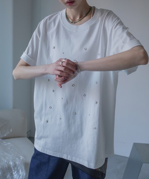 VACANCY(ヴァカンシー)の「スタッズオーバーTシャツ/ユニセックス(Tシャツ/カットソー・レディース・ホワイト/ブラック・FREE)」の18枚目の写真