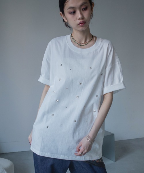 VACANCY(ヴァカンシー)の「スタッズオーバーTシャツ/ユニセックス(Tシャツ/カットソー・レディース・ホワイト/ブラック・FREE)」の20枚目の写真