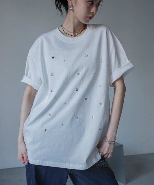VACANCY(ヴァカンシー)の「スタッズオーバーTシャツ/ユニセックス(Tシャツ/カットソー・レディース・ホワイト/ブラック・FREE)」の21枚目の写真
