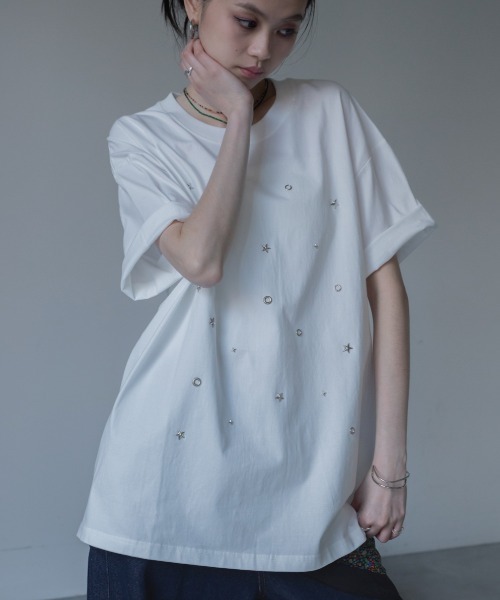 VACANCY(ヴァカンシー)の「スタッズオーバーTシャツ/ユニセックス(Tシャツ/カットソー・レディース・ホワイト/ブラック・FREE)」の22枚目の写真