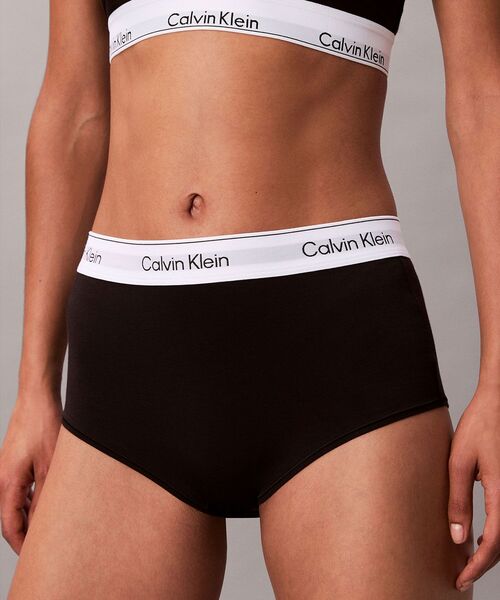 Calvin Klein（カルバン・クライン）の「Icon Cotton Modal  ボーイショーツ（ショーツ・レディース・ライトグレー/ブラック・L/M/S/XS）」の2枚目の写真
