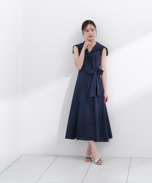 PROPORTION BODY DRESSING（プロポーションボディドレッシング）の「【中川紅葉さん着用】セーラーカラーレーストリムワンピース / 1216140502（ワンピース・レディース・ブルー/ホワイト/ネイビー/イエロー・MEDIUM/P/S/SMALL）」の16枚目の写真