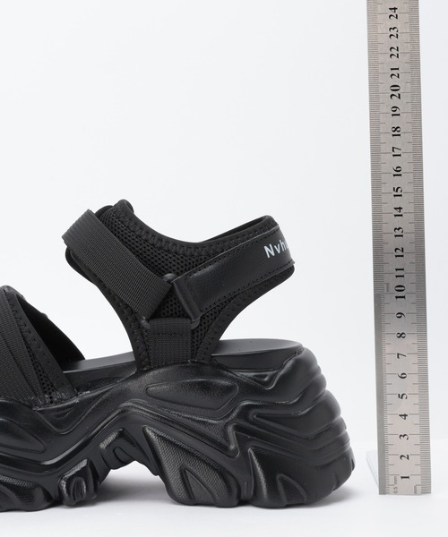 Lace Ladies(レースレディース)の「ソリッドカラー 厚底 スポーツ ストラップ サンダル(サンダル・レディース・ブラック/ホワイト・22.5cm/23cm/23.5cm/24cm/24.5cm)」の5枚目の写真